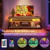 LED Television Stands w/Power Outlets for 70/65 inch,Industrial TV Stand,w/Open Storage TV Table,Center for Living Room, Gray 2