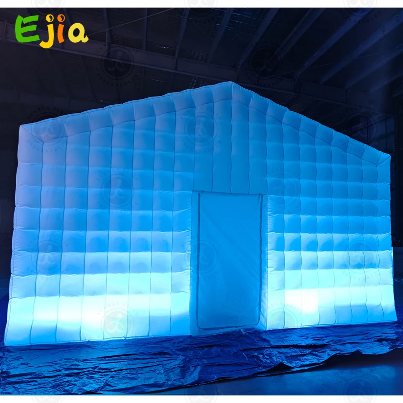 Customized 4/5/6 Meters RGB Lights Inflatable Giant Tent / LED Blow Up Cube Night Club  Tent   For Event Party 5