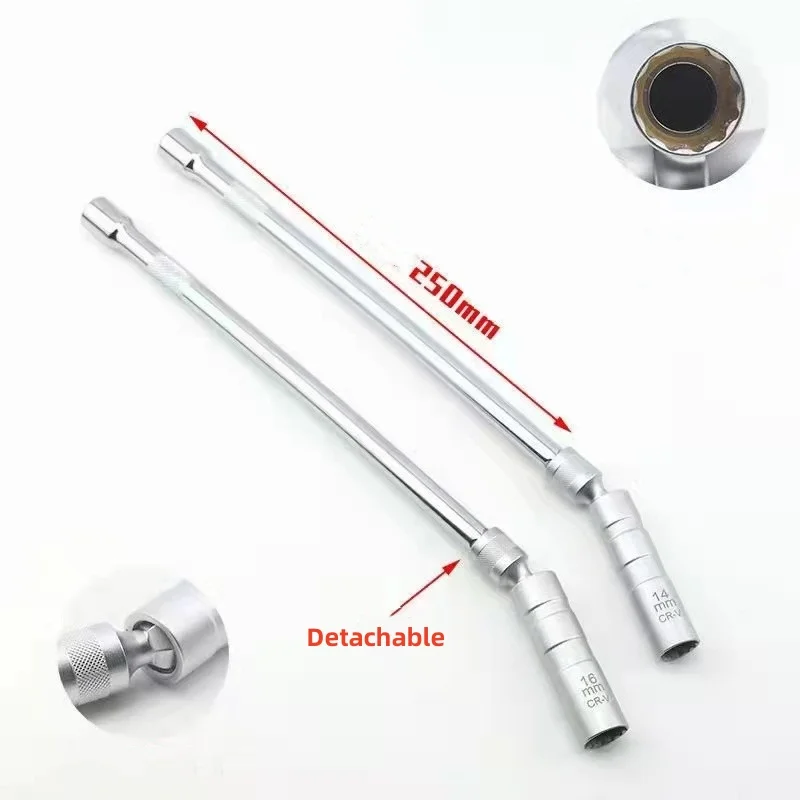 14mm 16mm Spark Plug Removal Tool Wrench Magnetic Sleeve 3/8-Inch 12-Point Swivel Candle Key 16mm Magnet Pull Out Spark Plugs 6