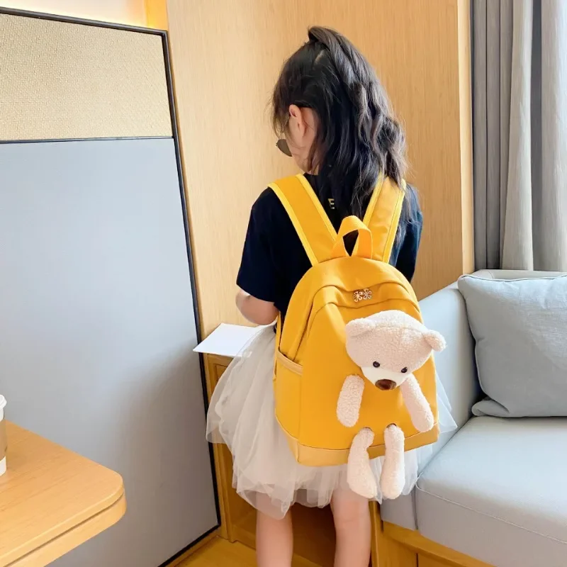 Children's Backpack Cartoon Bear Doll School Bags for Girls Boys Kindergarten Cute Shoulders Bag Toddler Gifts Mochila Infantil 3