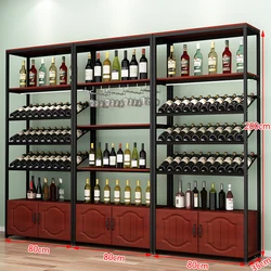 Iron Wood Wine Shelf Restaurant Large Game Spice Indoor Chinese Mobile Living Room Bed Room Library Weinregal Club Furniture