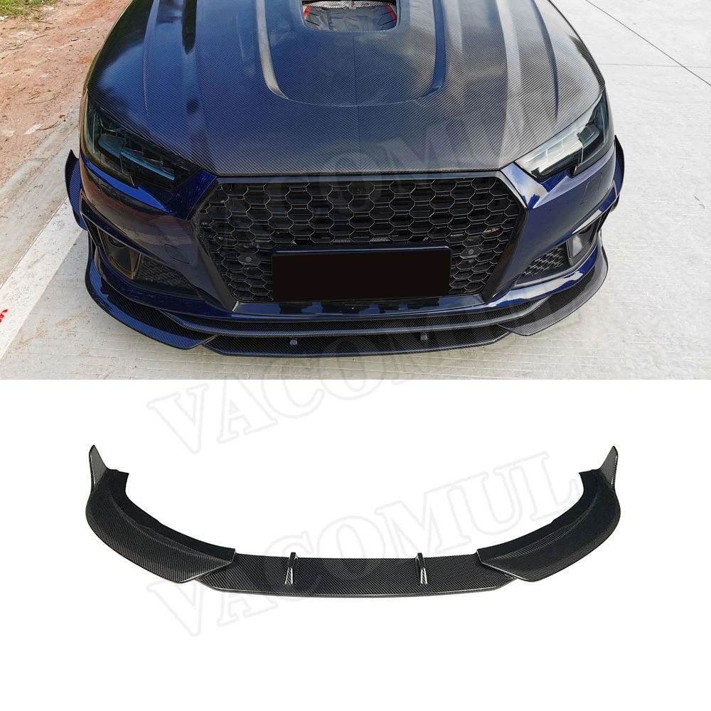 

Dry Carbon Fiber Front Lip Spoiler For Audi A4 Sline Sport S4 Sedan B10 2019 2020 FRP Head Bumper Chin Guard Car Styling
