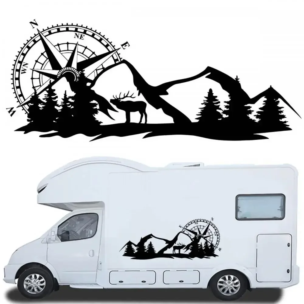 

2Pcs Forest Mountain Graphics Car Stickers for Horsebox Caravan RV Camper Van Body Decor Vinyl Decals Accessories