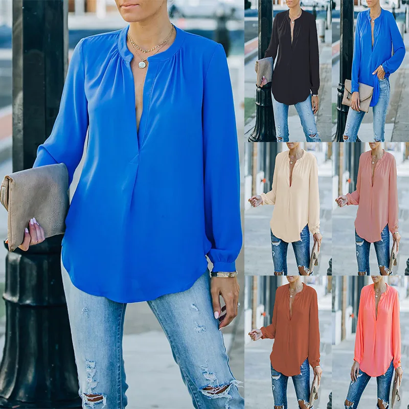 Helene Jersey de Cuello en V con Cremallera y Manga Larga