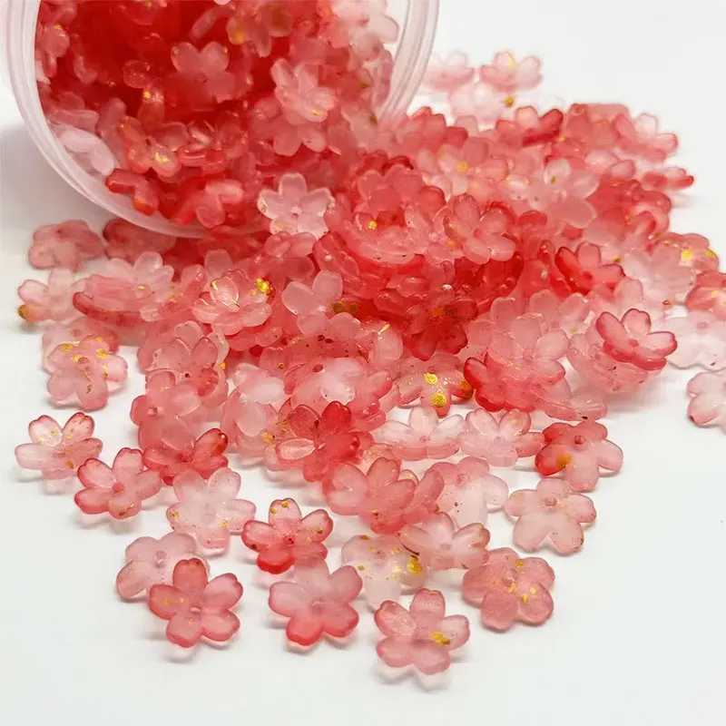 100 Stück/Lot 10 mm bunte Blumen-Acryl-Abstandsperlen für die Schmuckherstellung, DIY-Armband, Halskette, Zubehör – Detail 4