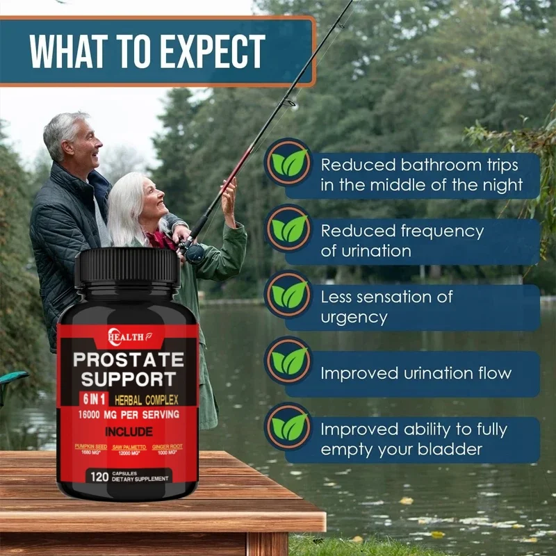 HEALTH 6in1 prostate support 16000MG boosts mood urinary immune system