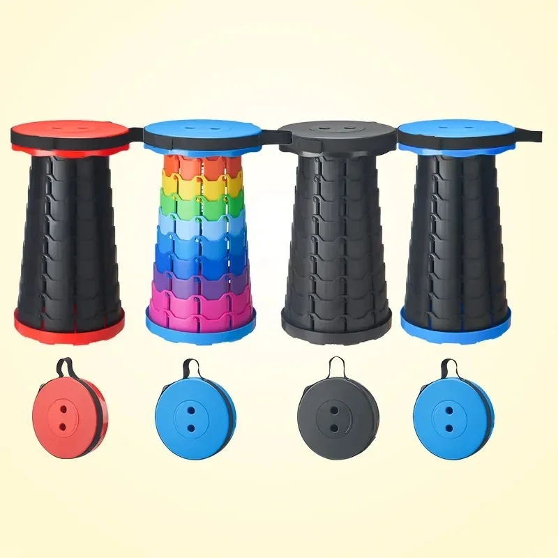 Portable folding telescopic stool subway queue chair outdoor camping fishing