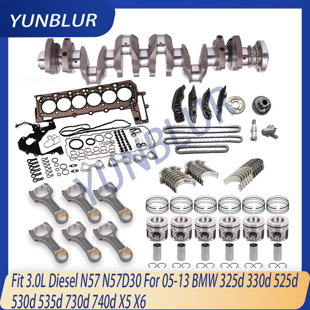 STD Rebuild Gasket Crankshaft Piston Con-rod Bearing Timing Kit Fit 3.0 ...