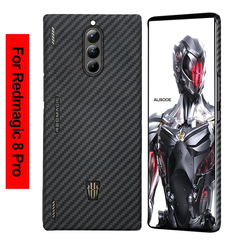 

For Nubia RedMagic 8 Pro Plus Case Real Carbon Fiber Capa Ultra Thin Aramid Fiber Back Cover For ZTE Nubia Red Magic 8 Pro Case