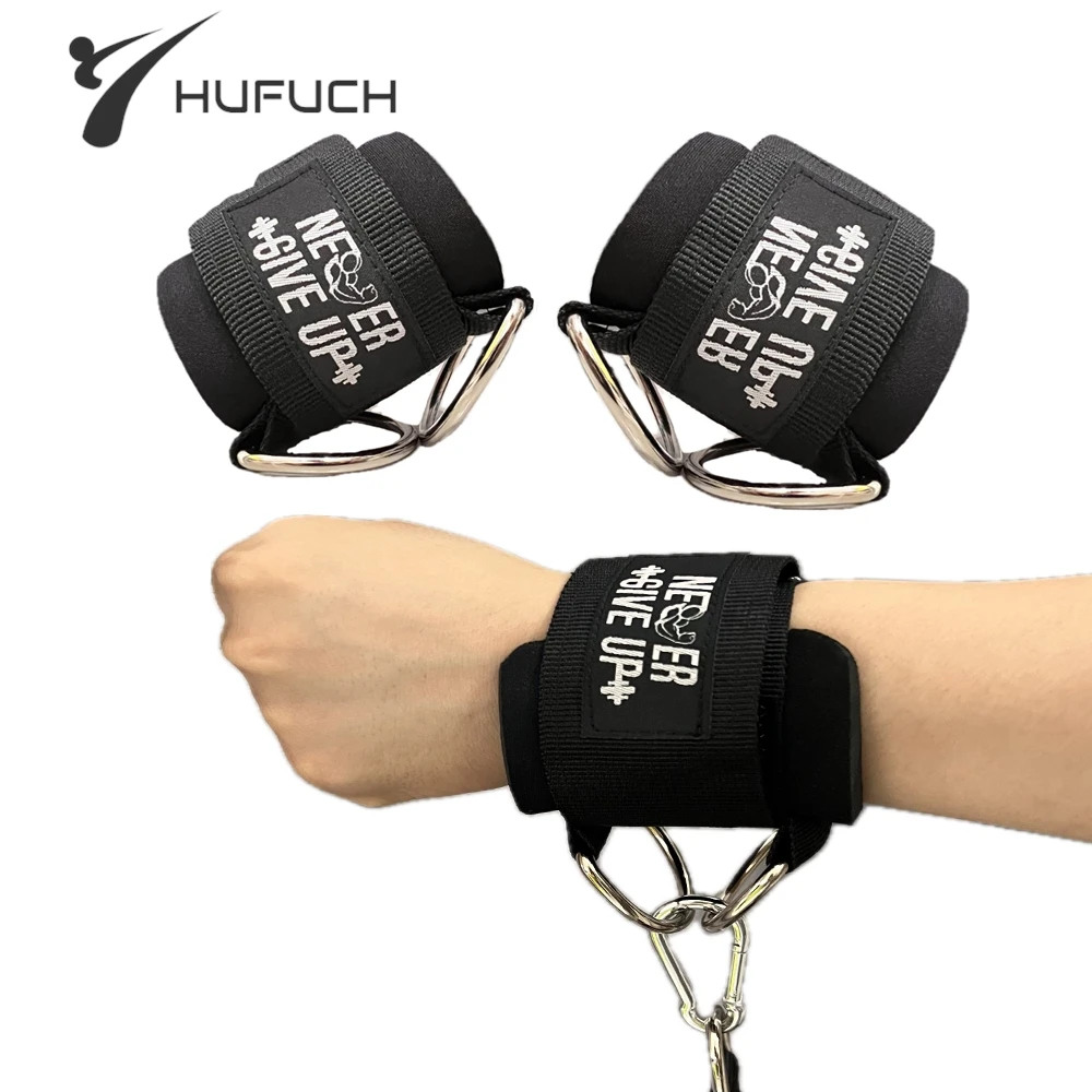 Adjustable Wrist Cuffs Neoprene Padded Straps for Cable Machines Resistant Band Strength Training Fitness Equipment gym accessories fitness workout handle fitness cable pulley