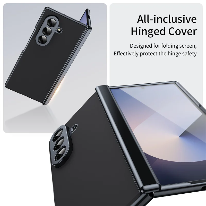 Premium Matte Protective Case with Built-in Screen Protector and Full-Body Hinge Protection