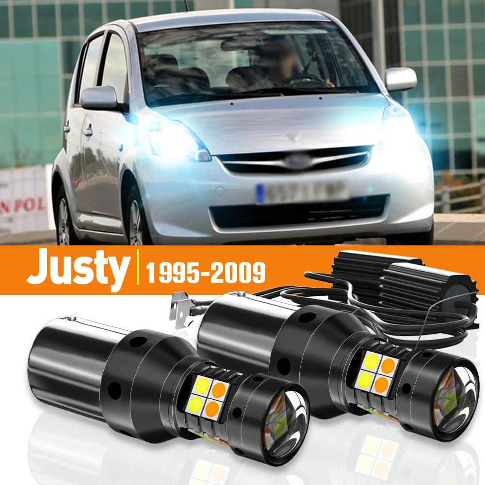 

2pcs LED Dual Mode Turn Signal+Daytime Running Light DRL For Subaru Justy 1995-2009 2003 2004 2005 2006 2007 Accessories Canbus