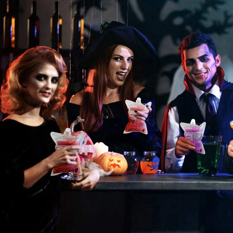 5-20Pcs 250ml Halloween Blood Bag PVC Drinks Alcohol Pouch Bags Vampire Cosplay Props Horror Halloween Party Decoration Supplies