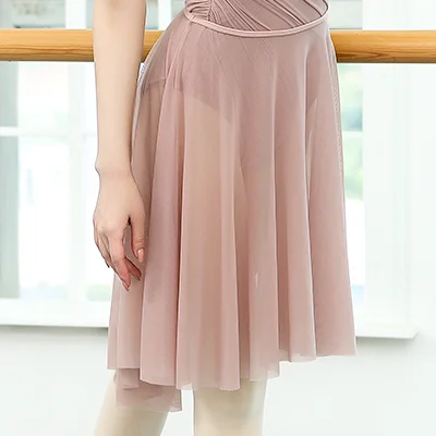 Ballet Adult Middle Mesh Skirt Dance Tulle Exercise Chiffon Skirt Black Stage Costume Women