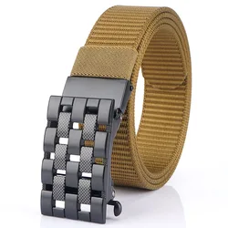 Alloy Buckle Men's Belt Personality Design Adjustable Breathable Nylon Casual Belt Business Dress Fashion Belt