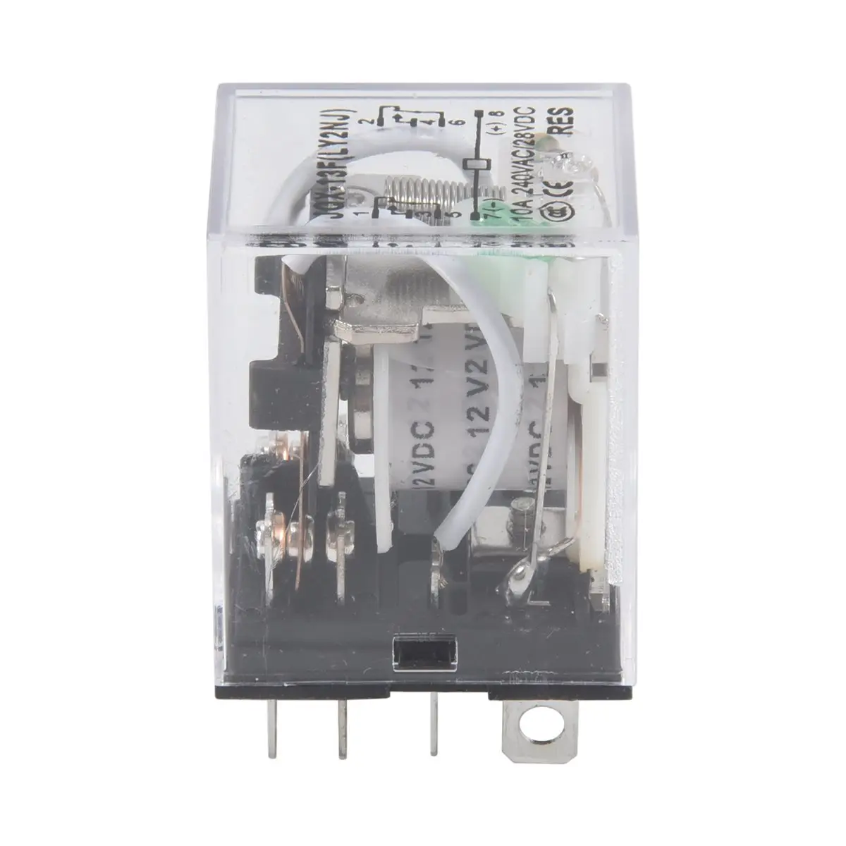 DT60 JQX-13F LY2 DC 12V 코일 8핀 DPDT 녹색 LED 전자기 릴레이