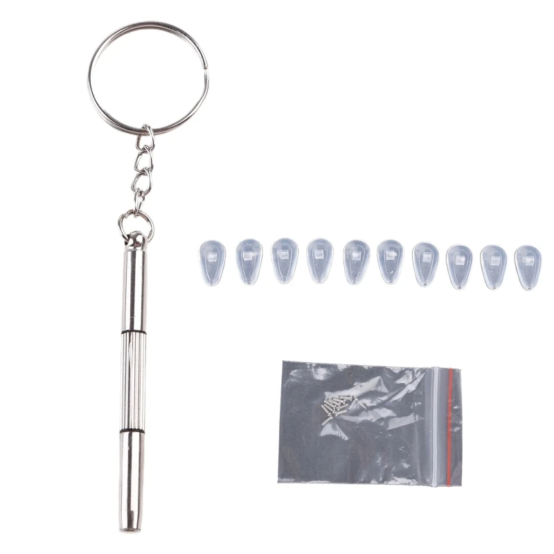 

Противоскользящие силиконовые подушечки для носа для очков, комплект для ремонта очков, крошечные винты