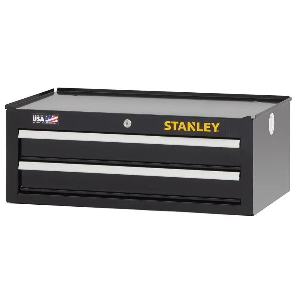 26IN 2 DRAWER MIDDLE CHEST-BLACK