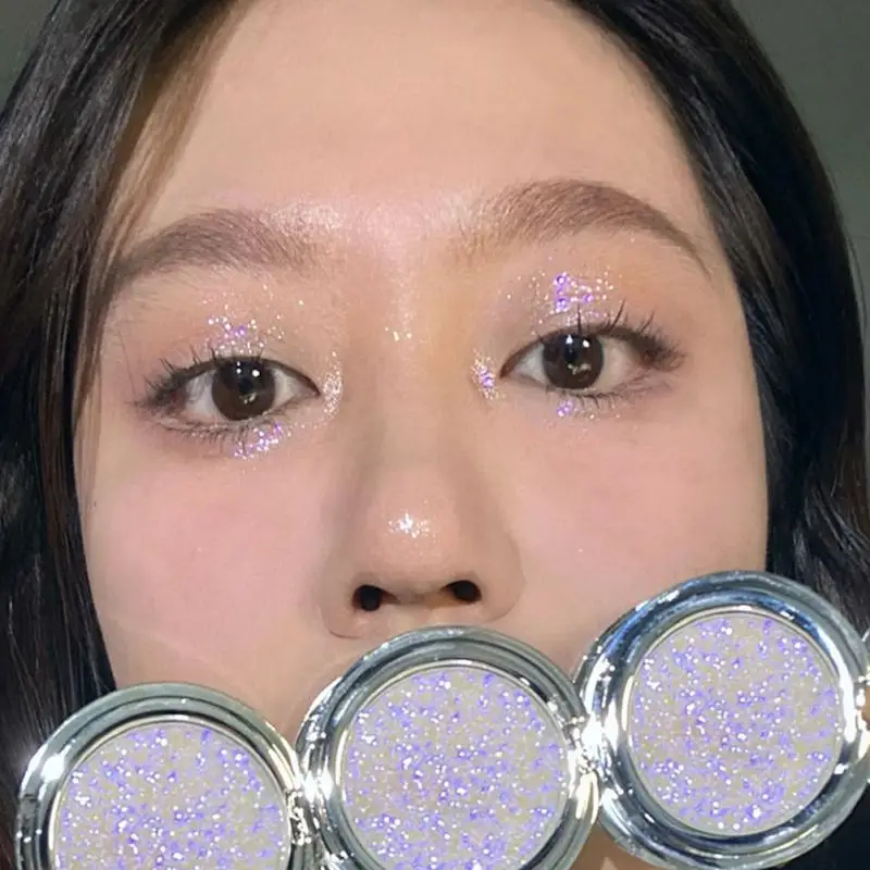 Monochrome Diamond Glitter Highlighter Palette Makeup Face and Body  Brighten Pearlescent White Polarized Purple Highlight Makeup - AliExpress