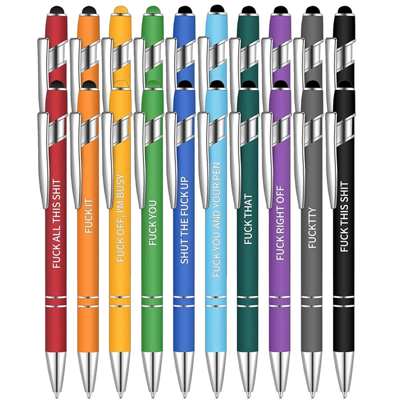 

20Pcs Office Pens Funny Ballpoint Pens Rude Quotes Pen Vibrant Negative Passive Pens Black Ink