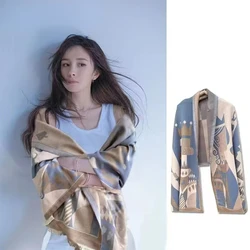 Autumn and winter new imitation cashmere scarf ladies British style long thick scarf neck fashion fringe air conditioning shawl