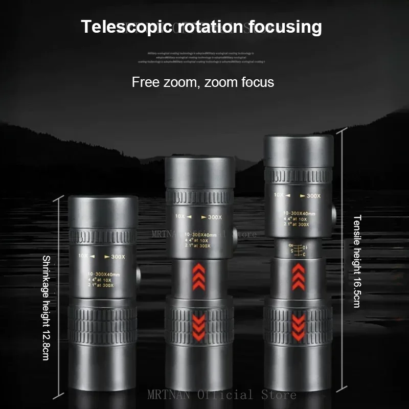 10-300x40 Telescope Zoom Portable Powerful Binoculars, With Tripod And Mobile Phone Bracket, Camping Travel Remote Monocular 3