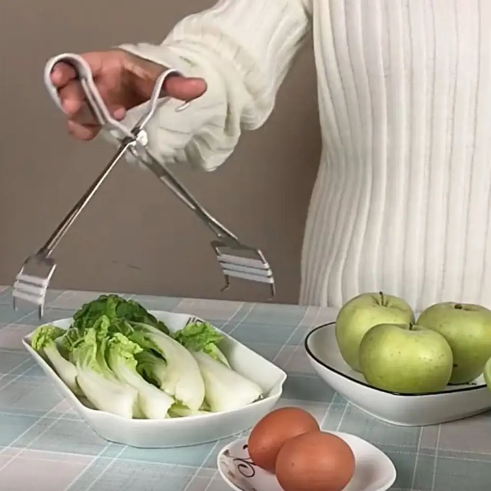 Description Picture 5 of itemStainless Steel Dish Clip Ergonomic Handle Stable Anti-Scalding Bowl Lifter Anti-slip Silicone Strip Bowl Gripper Pot