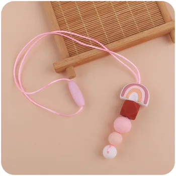 Baby Teether Food Grade Silicone Beads Nursing Mom Necklace Baby Gift BPA Free baby gum chewing pendant Accessories Toys 2