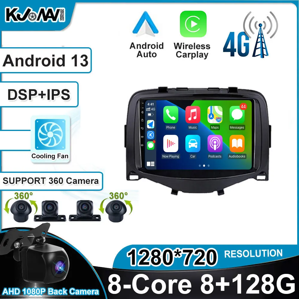 

For Toyota Aygo Peugeot 108 Citroen C1 2016-2020 Carpaly Android 13 DSP Auto Car Stereo Radio Multimedia GPS Navigation WIFI