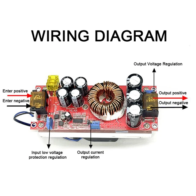 1800W 40A 10V-60V to 12V-90V DC-DC Boost Converter Step-Up Power Supply  Module