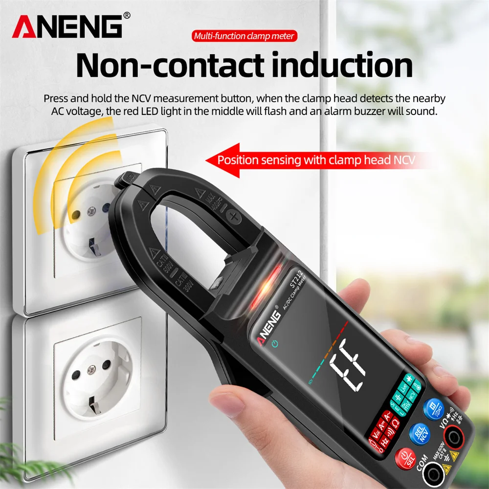 

ANENG ST212 Multimeter DC/AC Current Digital Clamp Meter 6000 Counts 400A Amp Multimeter Large Color Screen Voltage Tester