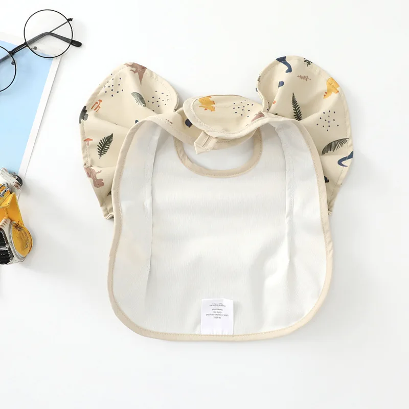 Children's Winged Bibs with Flutter Sleeves Baby Mealtime Bibs Soft Waterproof Infant Bib Sleek Leak-proof Saliva Towels