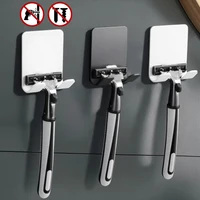 1-4pcs Razor Holder Storage Hook Wall Men Shaving Shaver Shelf Punch Free Razor Rack  Plastics Bathroom Accessories Organization 1
