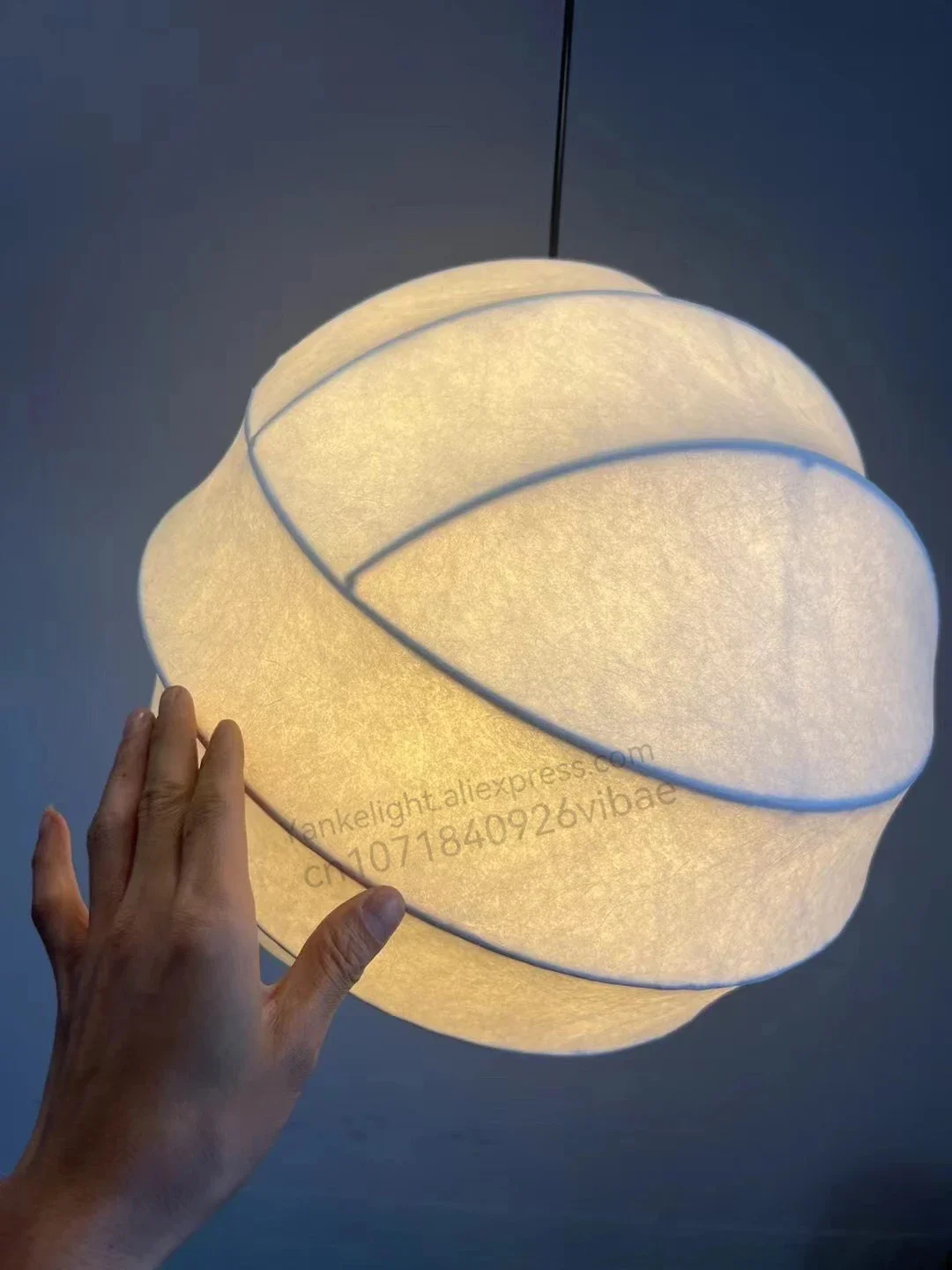 Description Picture 2 of itemWabi Sabi Silk Japanese Pendant Lights Nordic LED Hanging Lamp Dining Living Room Kitchen Island Home Decor Lustre Chandelier