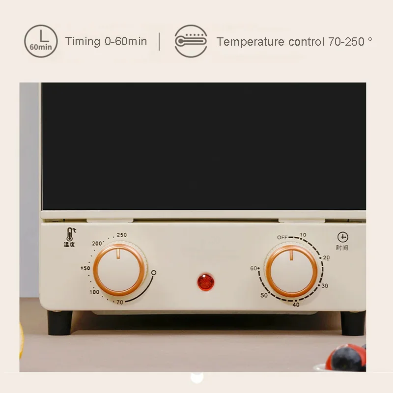 220V 750W 15L Mini Electric Oven Multifunction Timer Making Bread Cake Pizza Cookies Baking Machine Toaster Barbecue Grill