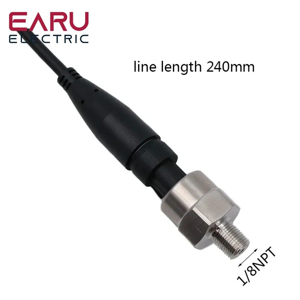 DC 5V 1/8NPT Pressure Transducer Transmitter Sensor Stainless Steel Oil Air Wate