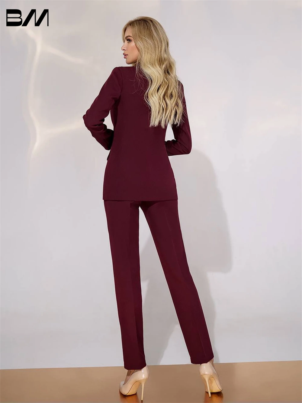 Burgundy crepe suit jacket | The Kooples - US