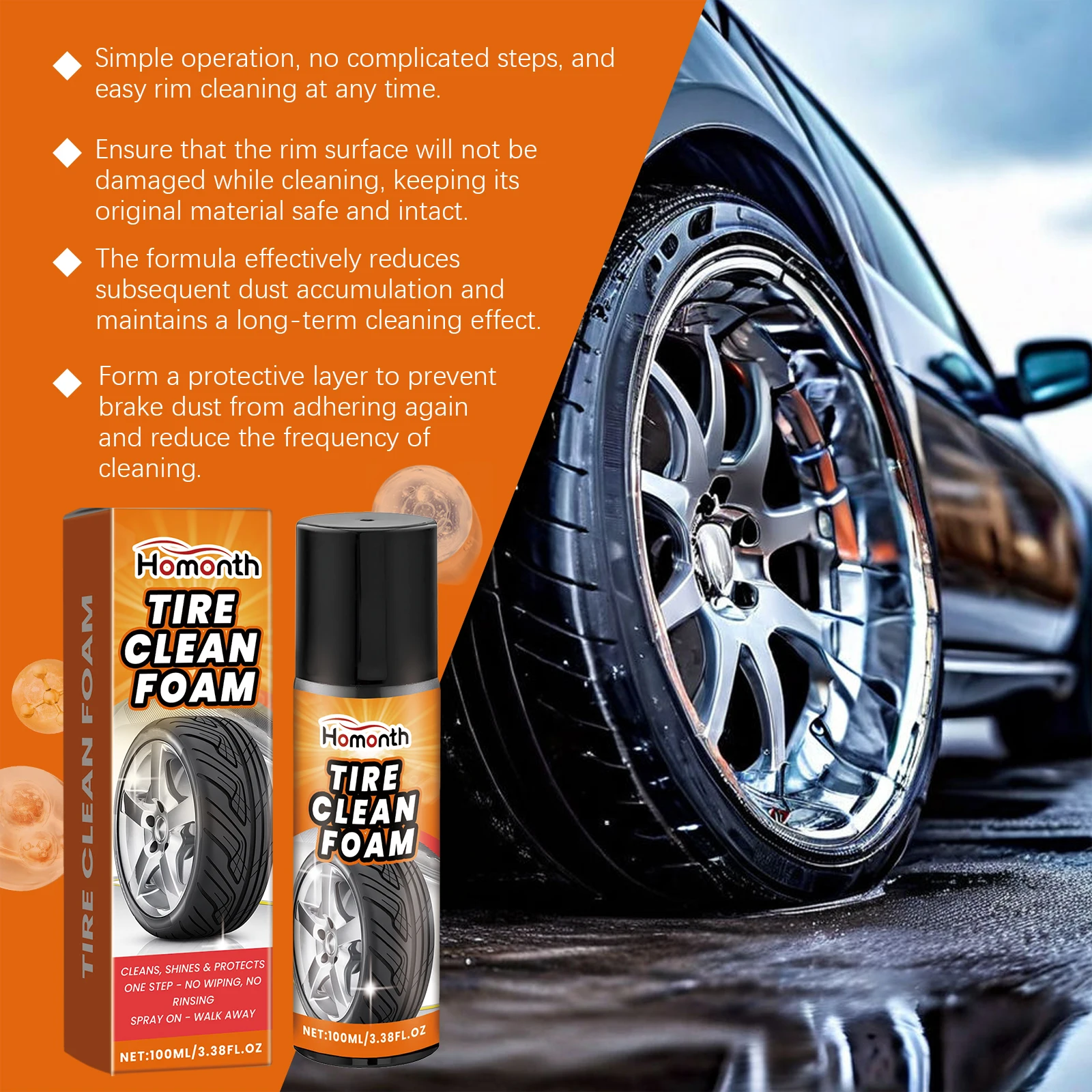 Car Wheel Alloy Rim Cleaner Degreaser Spray Tire Rim Cleaning Tool