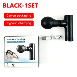 Ultra Compact Deep Tissue Percussion Massager (BLACK - 1SET)