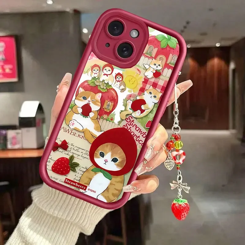 Elegant Red Strawberry Pendant Case