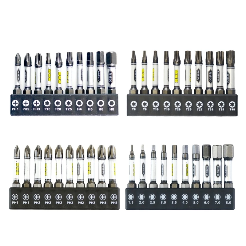 

10 шт. магнитная отвертка с треугольной головкой, стальная, 1/4 дюйма, шестигранный хвостовик, 50 мм