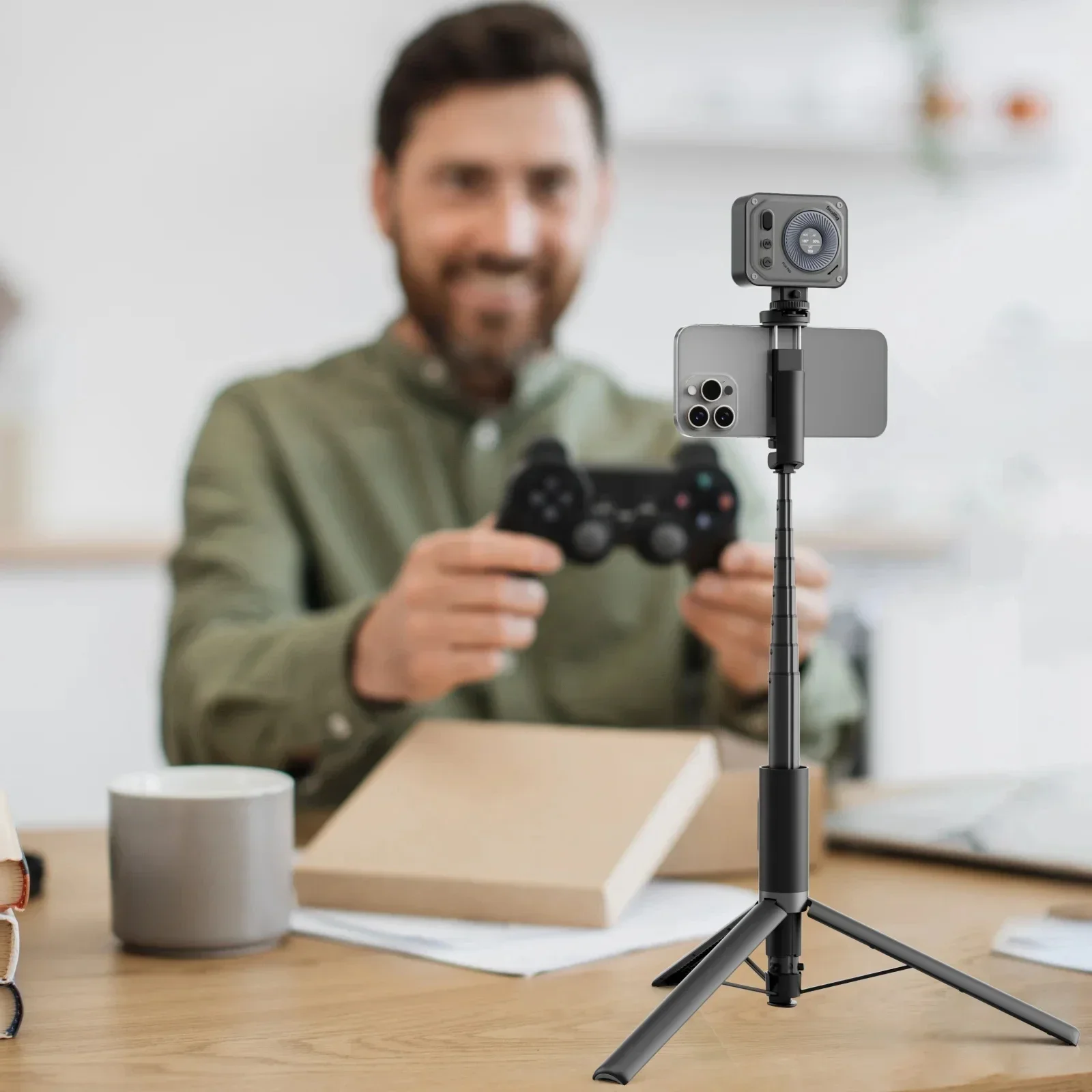 SmallRig ST30 Lite One-Touch Deploy Selfie Stick Tripod Height Adjustable from 3