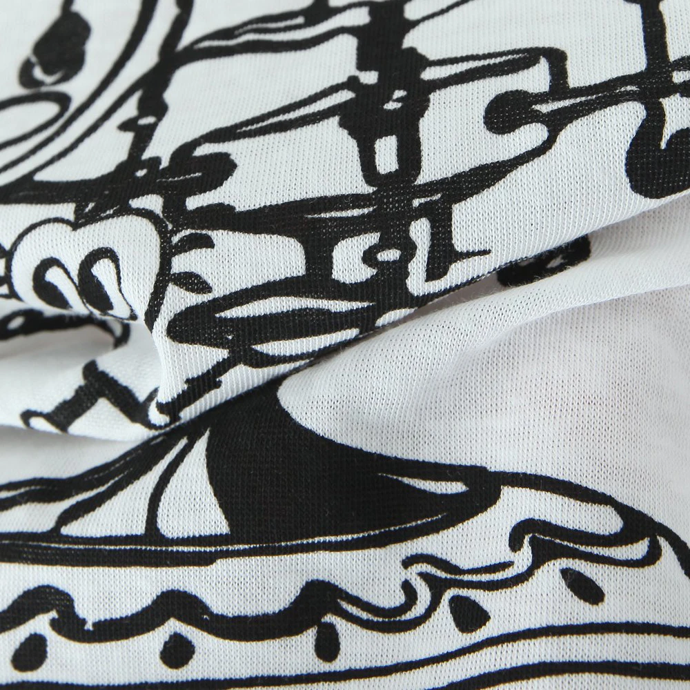 Plus Size Casual Cotton Off-Shoulder Graffiti Print Long Sleeve T-Shirt, Comfortable Loose Fit Top For Women, Spring Summer Tee