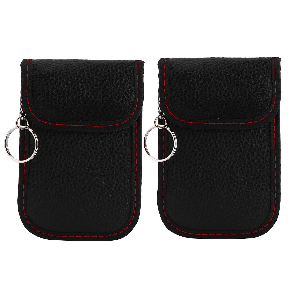 

2PCS RFID Grain PU Car Key Pouch Keys Storage Bag Key Case Holder Flap Pockets