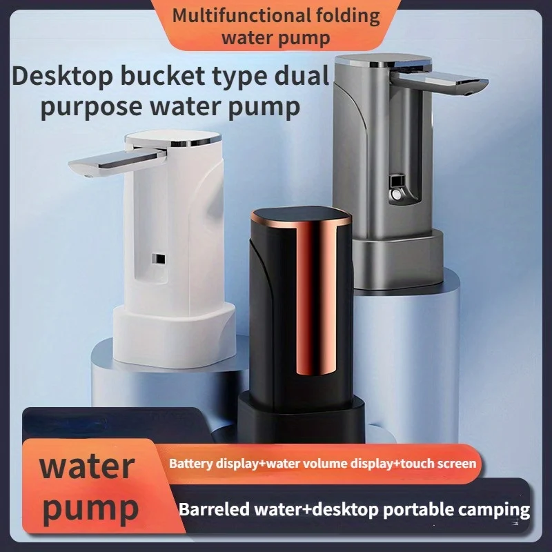 Portable 3-10Gallon Electric Water Bottle Pump Dispenser with Large LED Display USB Charging Jug