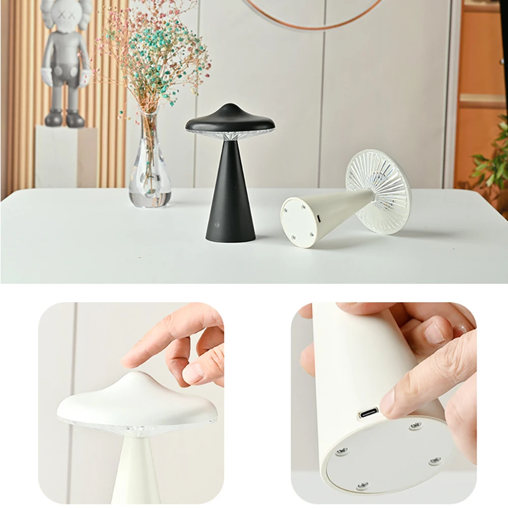 RGB UFO 분위기 야간 조명, USB 충전 장식 선물, 침대 옆 침실 바, 크리에이티브 터치, 작은 테이블 램프