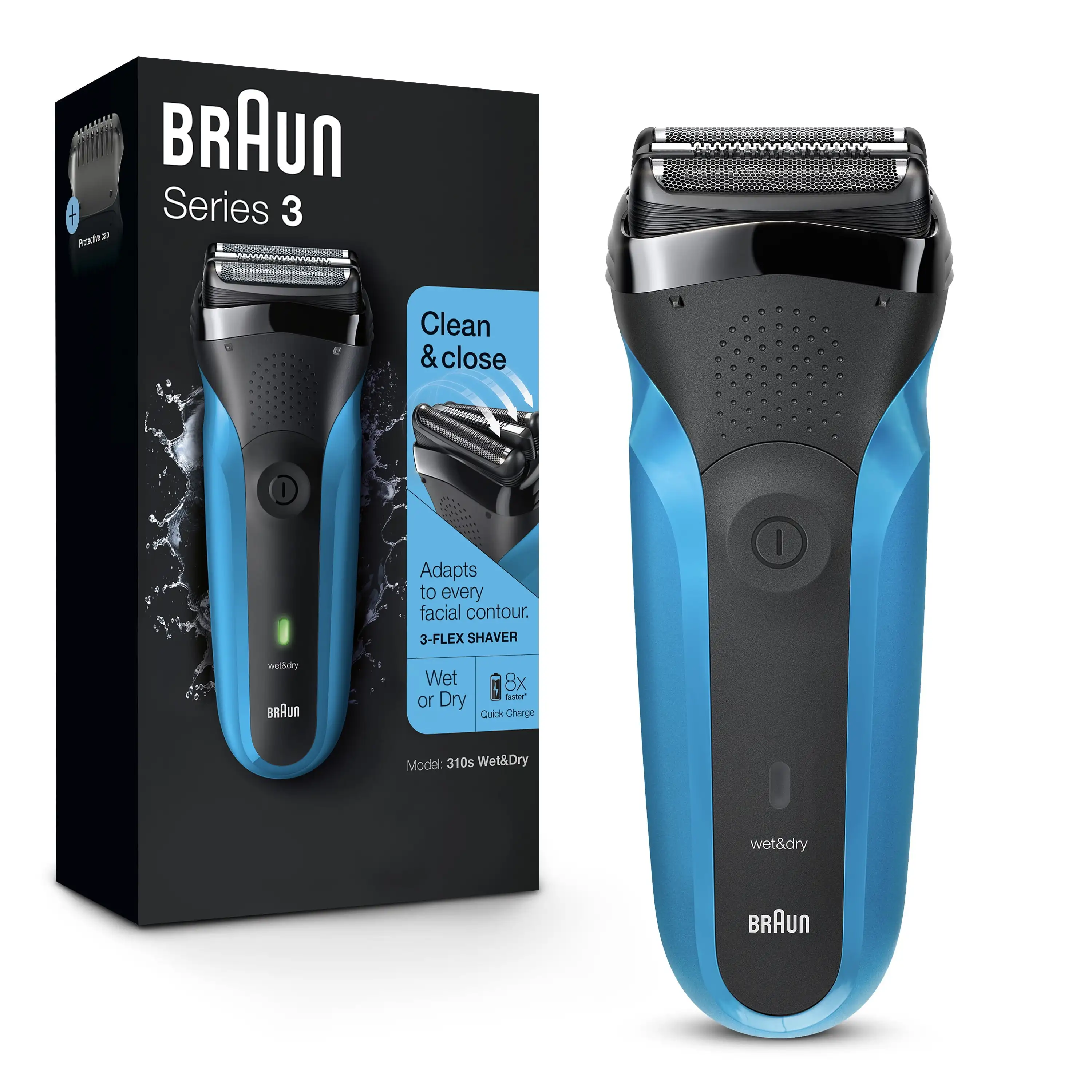 

Braun Series 3 310s Rechargeable Wet Dry Men's Electric Shaver