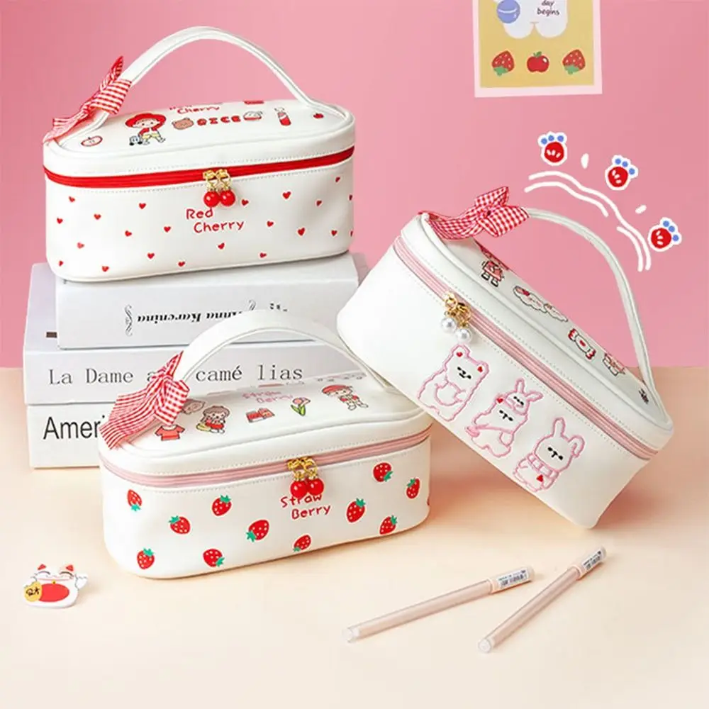 

Desktop Organizer Stationery Bag Kawaii Large Capacity Pencil Holder Pencil Bag Storage Bag Waterproof Stationery