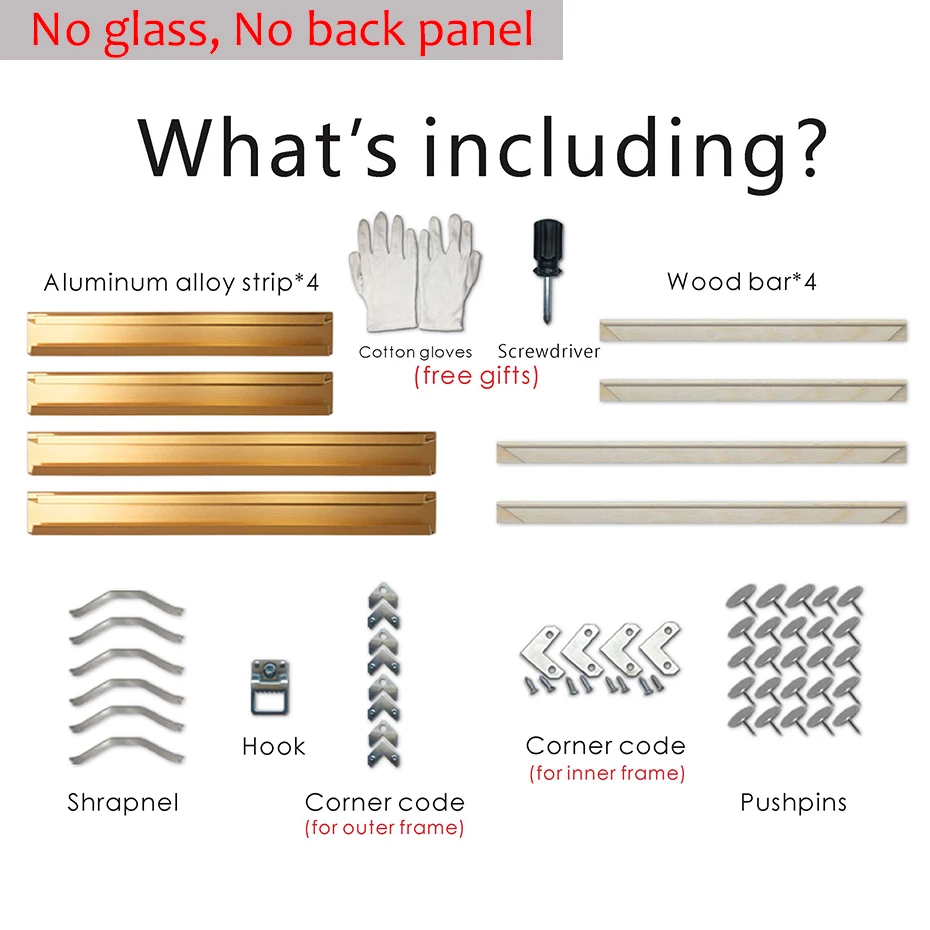 DIY-装飾用の金属キャンバス額縁キット,金,黒,40x50 50x70 60x90 cm,壁アート,写真,ギャラリー,家用 67026 家具、インテリア 互換品大き 金 黒 アルミニウム 額縁