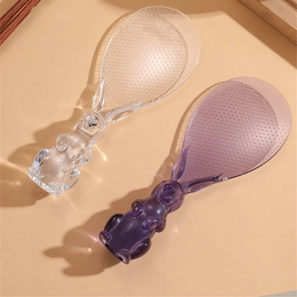 Household Rice Spoon Practical Convenient Transparent Multifunction Innovative Design Cute Bunny Shaped Rice Spoon